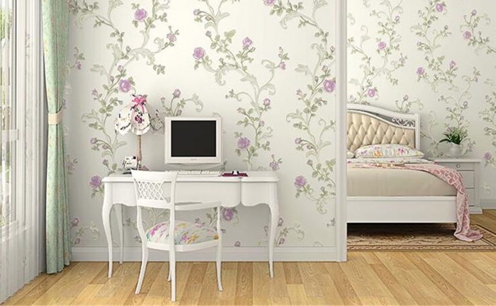 کاغذ دیواری سفید و میز و صندلی سفید - اوحددکو - White wallpaper and white table and chairs - ohaddeco