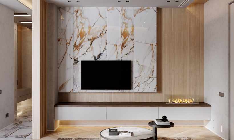 دیوارپوش ماربل شیت سفید و طلایی - اوحدکو - white and gold marble sheet wall covering - ohaddeco