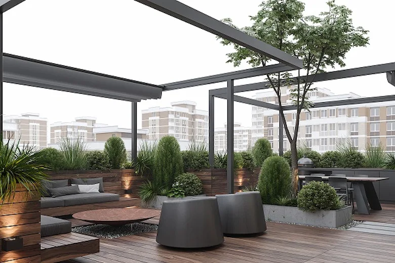تصویری از طراحی روف گاردن - A picture of Roof garden design