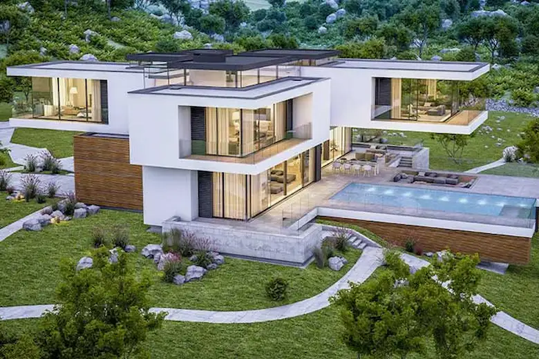 تصویری از طراحی فضای سبز ویلا - a picture of Villa green space design