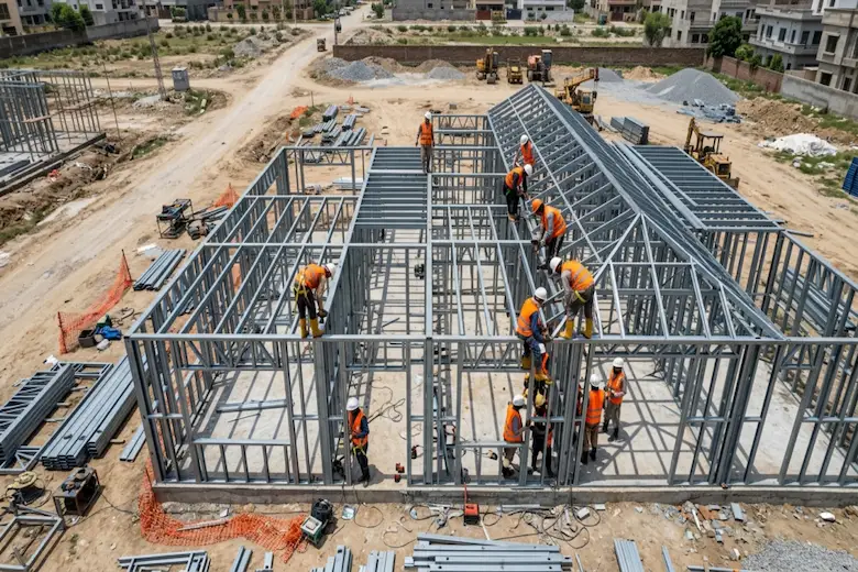 تصویری از اصول فونداسیون اسکلت فلزی - a picture of Principles of steel frame foundation